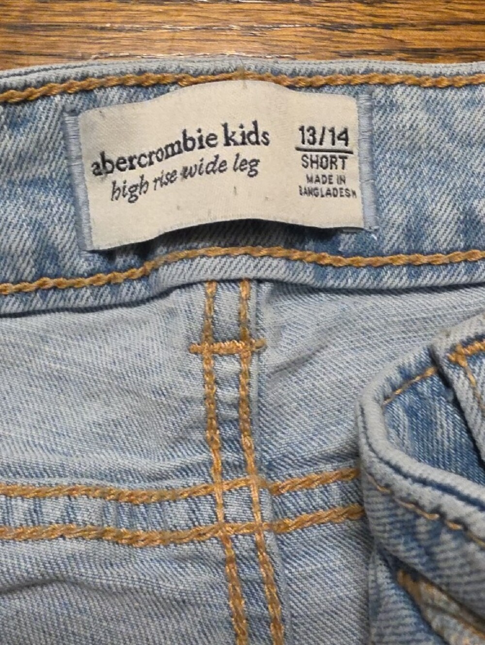 abercrombie kids Light Blue Wide-Leg Jeans With Bow Detail - Picture 2 of 3